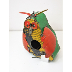 Sowa Domek dla ptaków Figurka metalowa z recyclingu